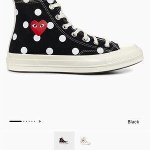 ♥️ Converse! Comme de garçon Black and White Polka Dot High-Tops w heart ❤️